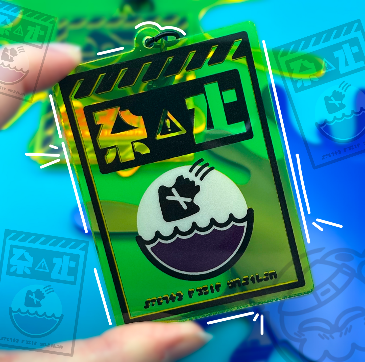 Salmon run warning Keychains