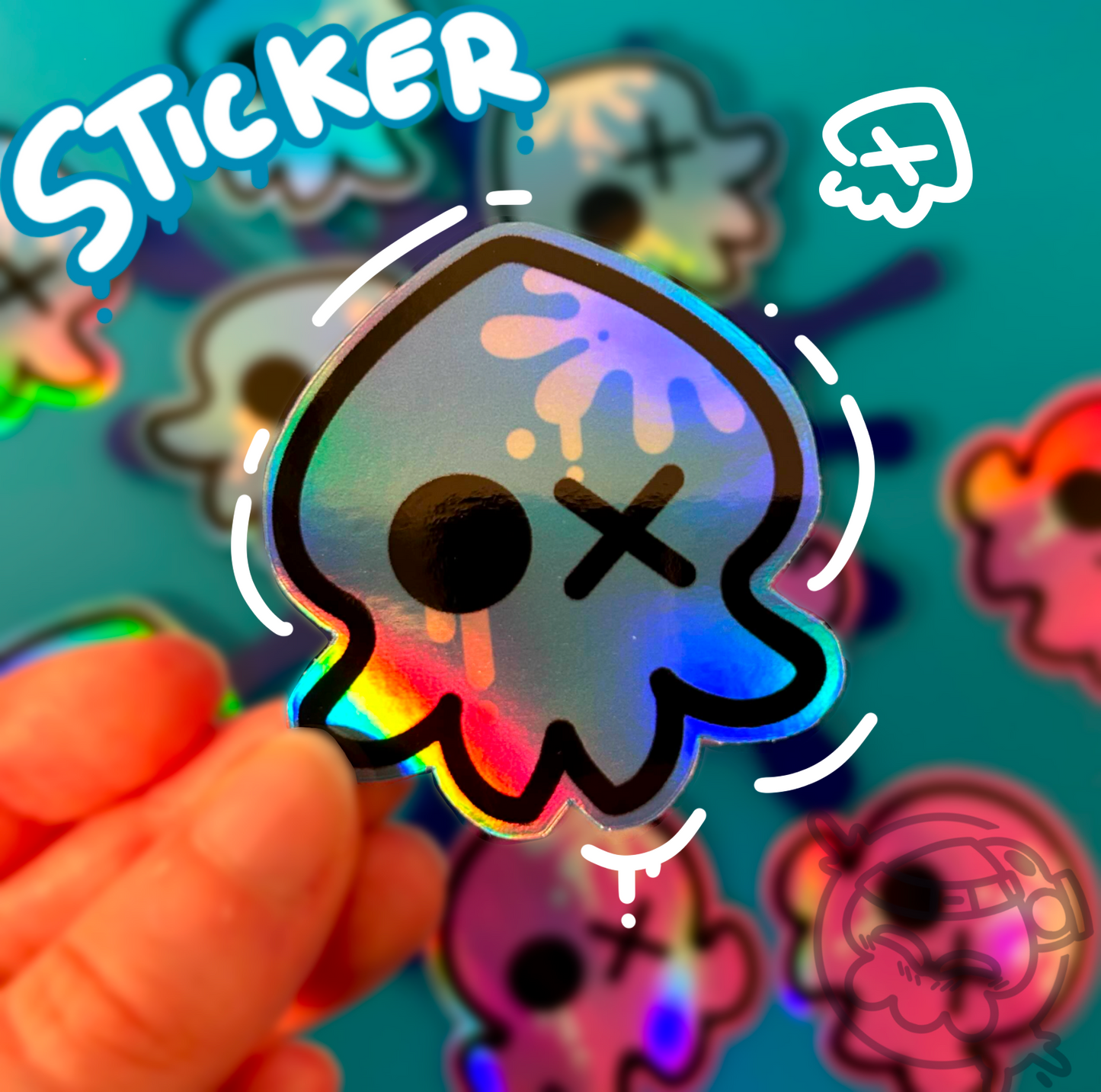 Holographic octo and squid Sticker