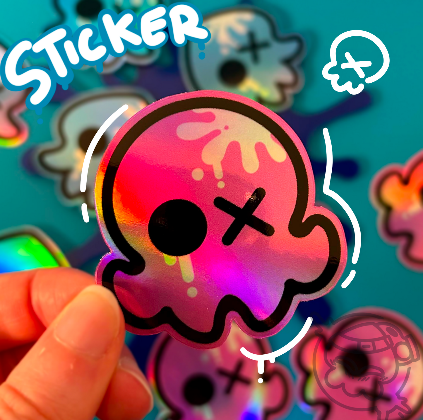 Holographic octo and squid Sticker